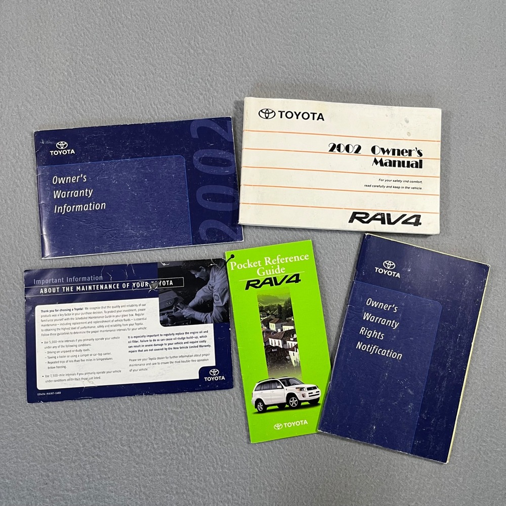 2002 Toyota RAV4 Owners Manual Set Warranty Guide Pocket Reference OM42503U